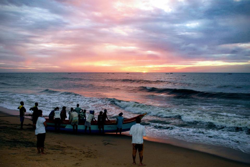 Try a few water exercises at Karaikal sea shore