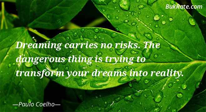 8. Assuming that you think experience is risky, attempt schedule; it is deadly (Paulo Coelho)